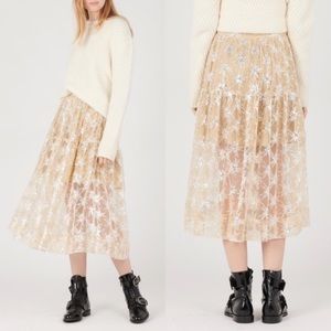 Maje Jizio Sequin Tulle Midi Skirt size38